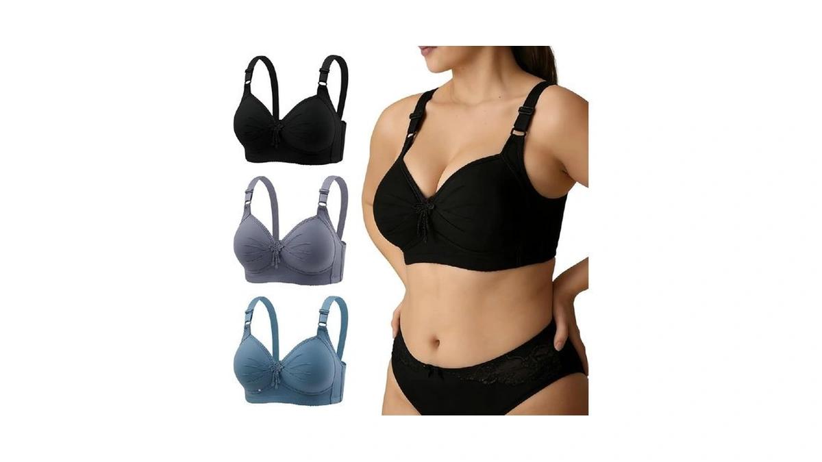 Women's Push Up Bra (us, Alpha, Small, Regular, Regular, Black/grey/blue)