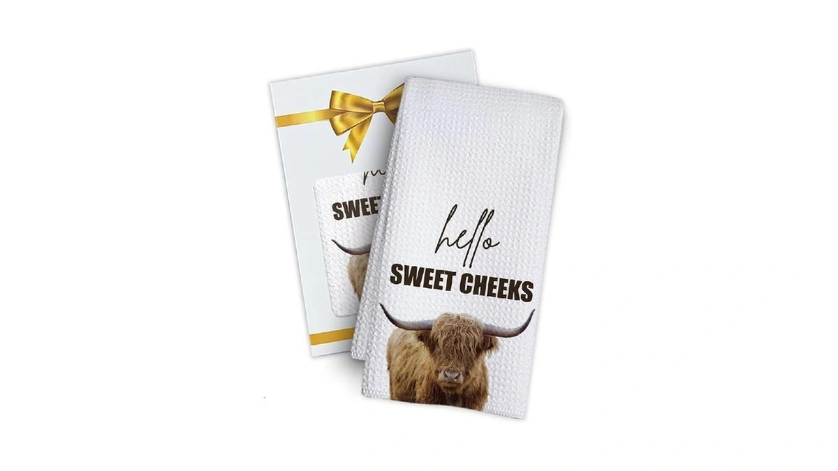 Highland Cow Bathroom Decor Hand Towels, Farmhouse Bathroom Decor Towel,