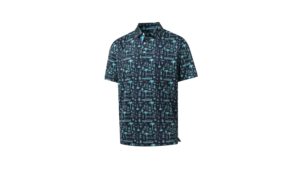 Golf Shirts For Men Dry Fit Short Sleeve Print Performance