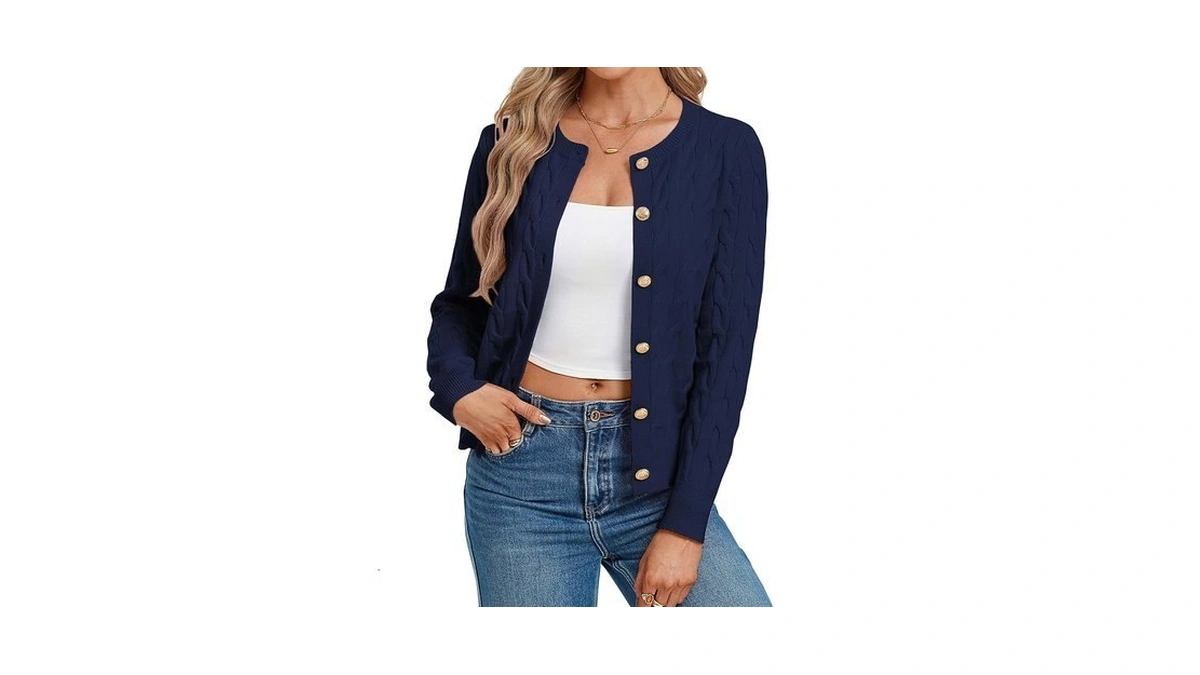 Grace Karin Womens Cable Knit Cardigan Lightweight Button Up Sweaters