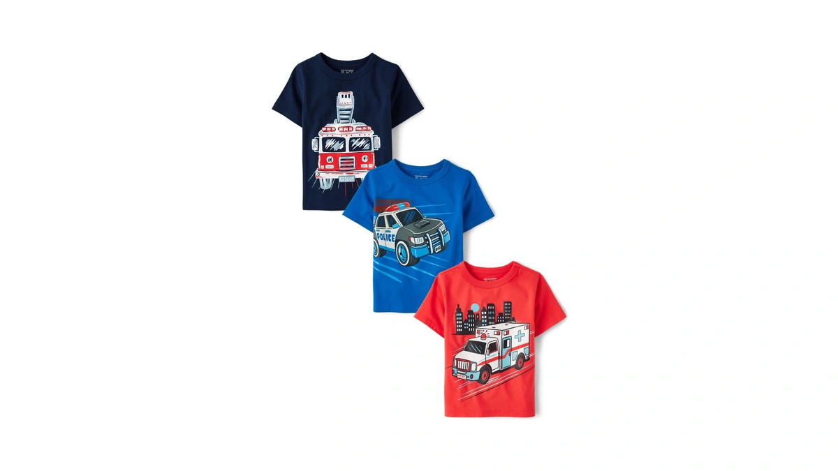The Children's Place,baby-boys,and Toddler Vehicle Short Sleeve Graphic T-shirts,multipacks,firetruck/police Car/ambulance