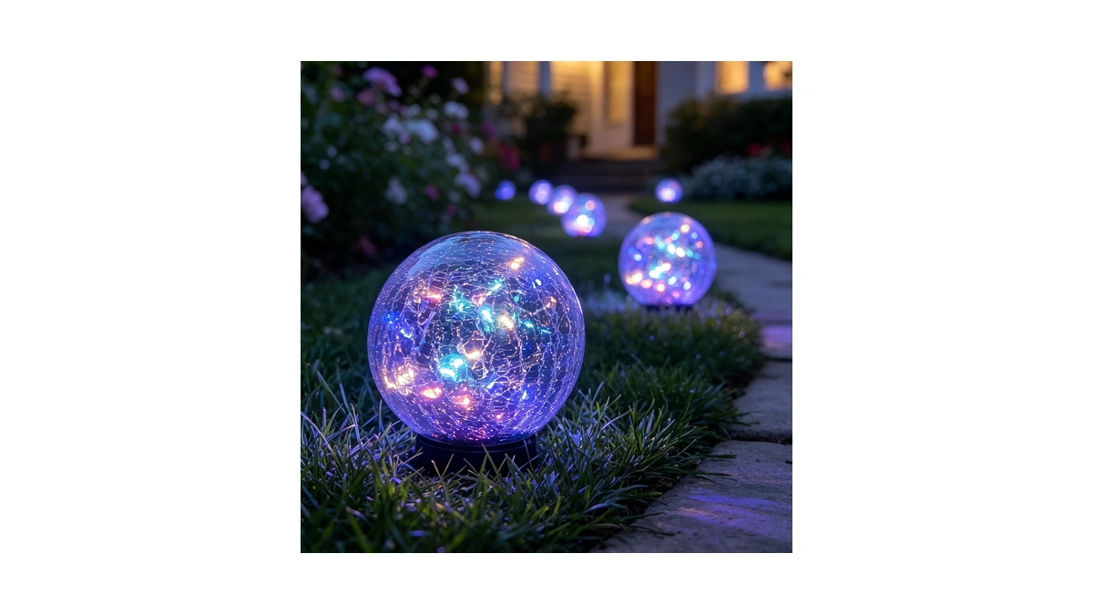 Hoteagle Solar Globe Lights Outdoor Waterproof-large 2-pack Led Solar Balls