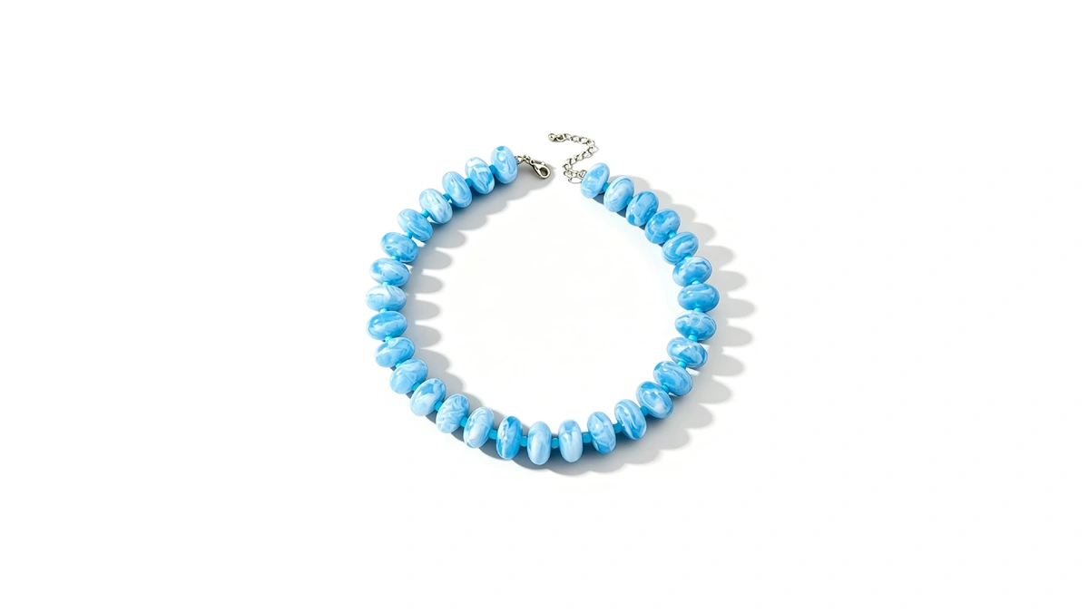 Anglequeen Blue Beaded Necklace For Women Statement Chunky Necklace Boho