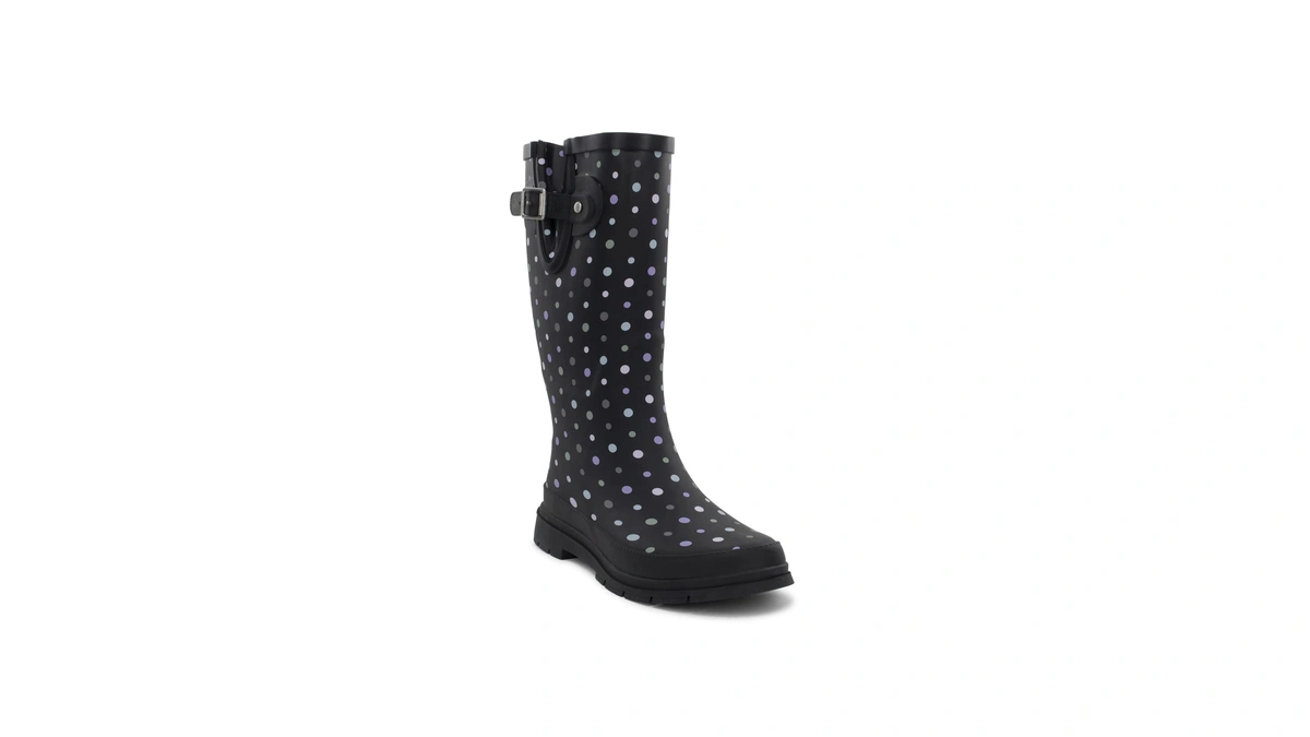 Western Chief Women's Tall Waterproof Rain Boot, Ditsy Dot, 6