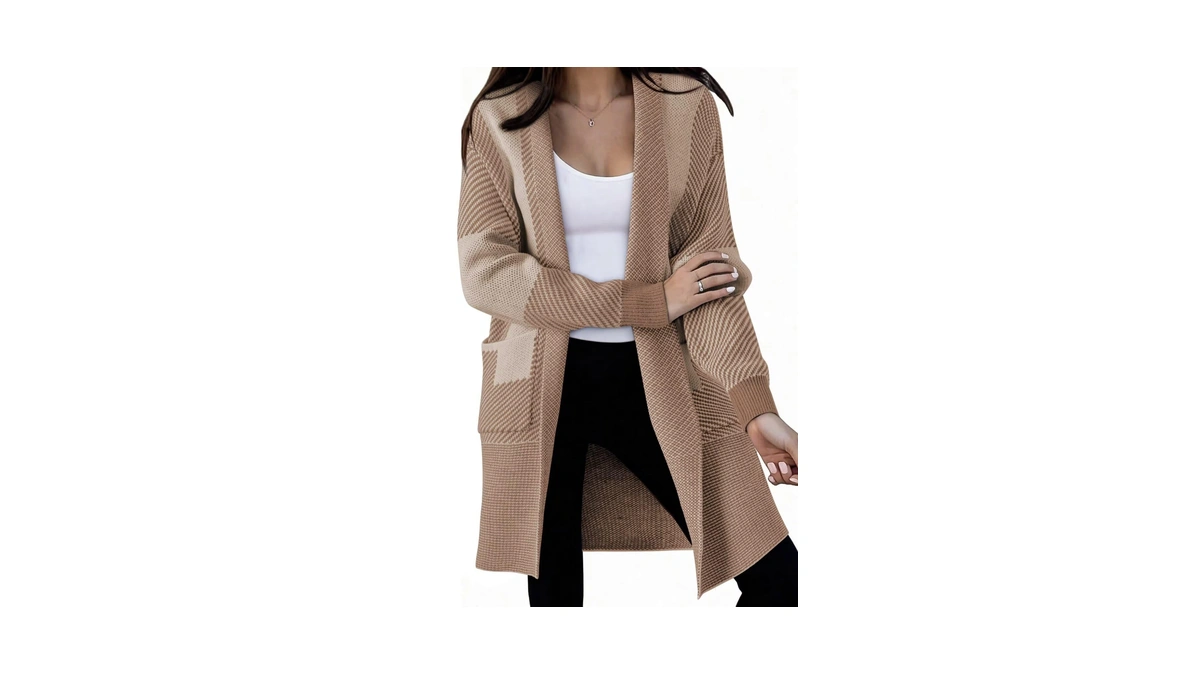 Astylish Women Chunky Fall Fashion Cardigan Sweaters, Deep Khaki, Large