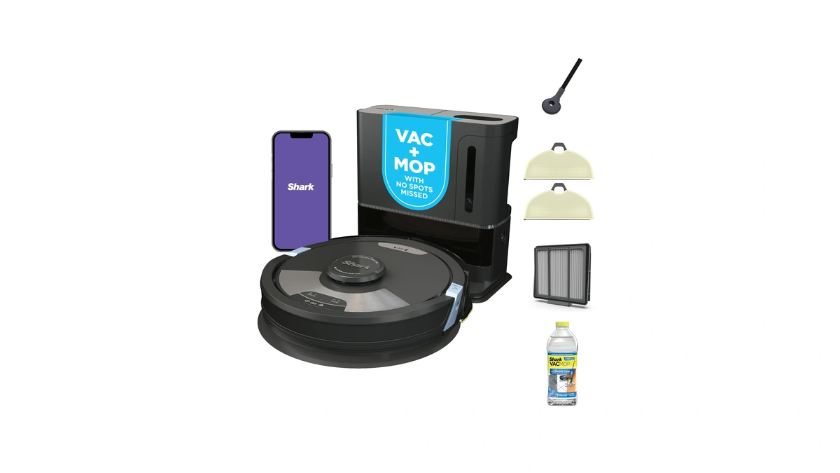Sharkmatrix Plus 2-in-1 Robot Vacuum & Mop, Black/brass, Av2610wa