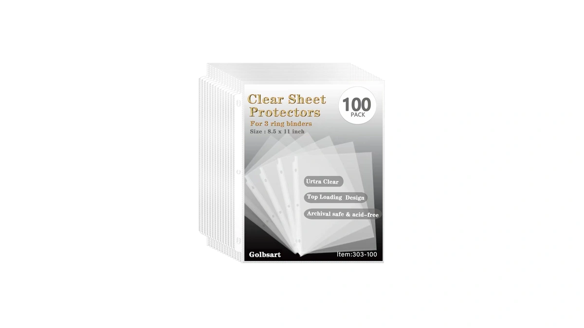 Golbsart Sheet Protectors 8.5 X 11, Page Protectors For 3