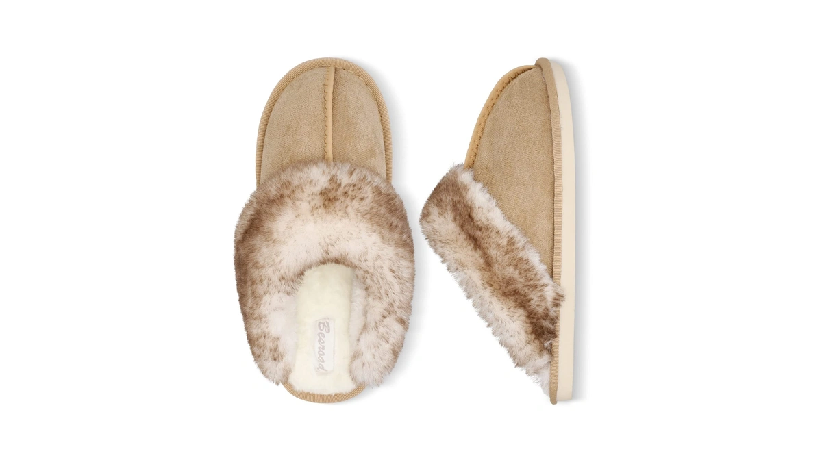 Besroad Womens Fuzzy Slides House Slippers Cozy Furry Home Indoor