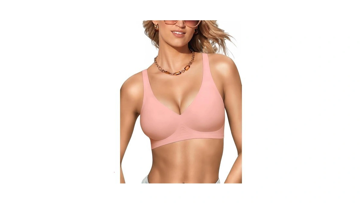 Cocomarts Jelly Bras For Women No Underwire Deep V Bra