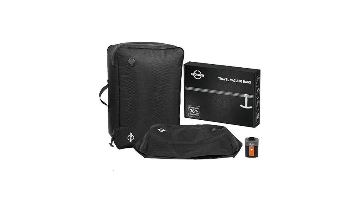 Ayovoch Vacuum Travel Bag For Luggage With Wireless Pump 35l,