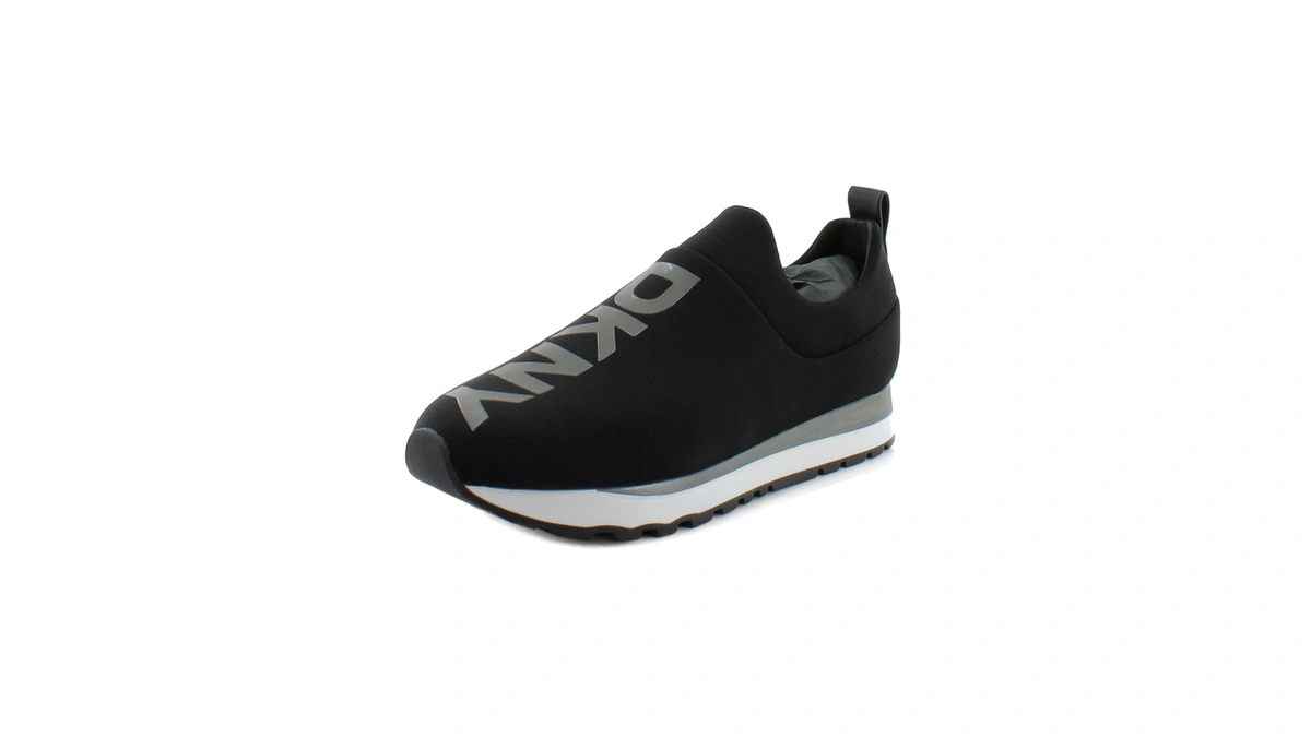 Dkny Women's Jadyn Slip On Jogger Sneaker, Black/dark Gunmetal, 5