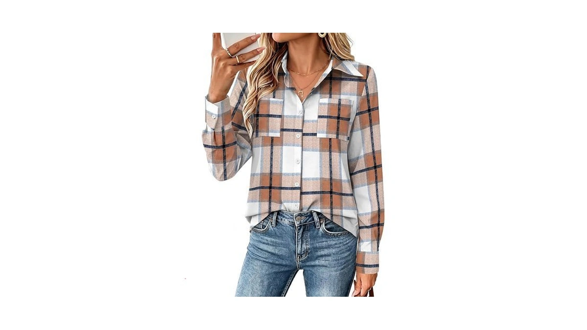 Sampeel Women Fall Fashion Clothes Long Sleeve Shirt Business Casual