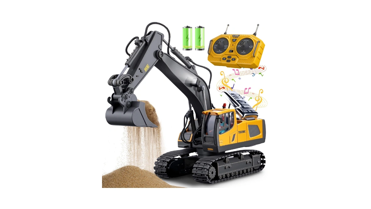 Remote Control Excavator Toys, 11 Channel 1:20 Rc Construction Truck