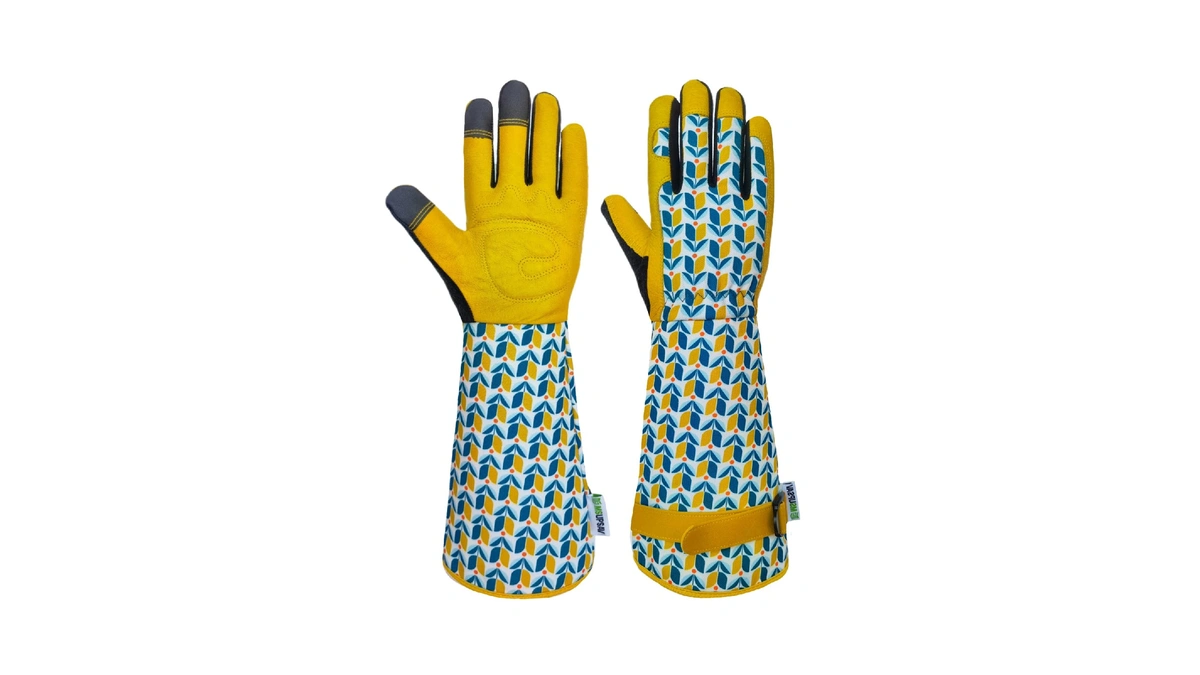 Msupsav Women's Medium Garden Gloves With Floral Pattern, Breathable Canvas
