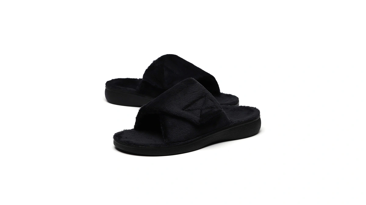 Sollbeam Women's Plantar Fasciitis Fuzzy House Orthopedic Adjustable Slippers With