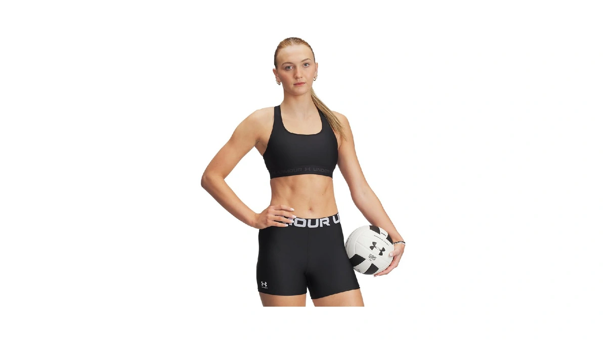 Under Armour Womens Crossback Mid Impact Sports Bra , Black