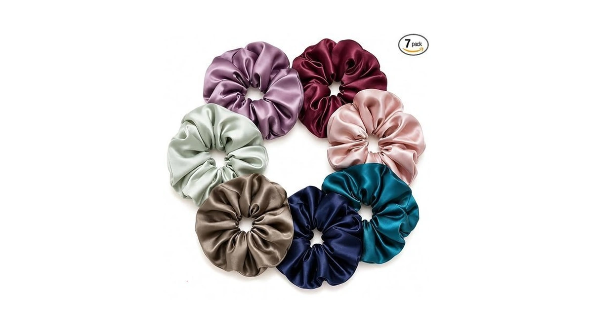 Amazon code: 7pcs Premium Big Satin Hair Scrunchies F