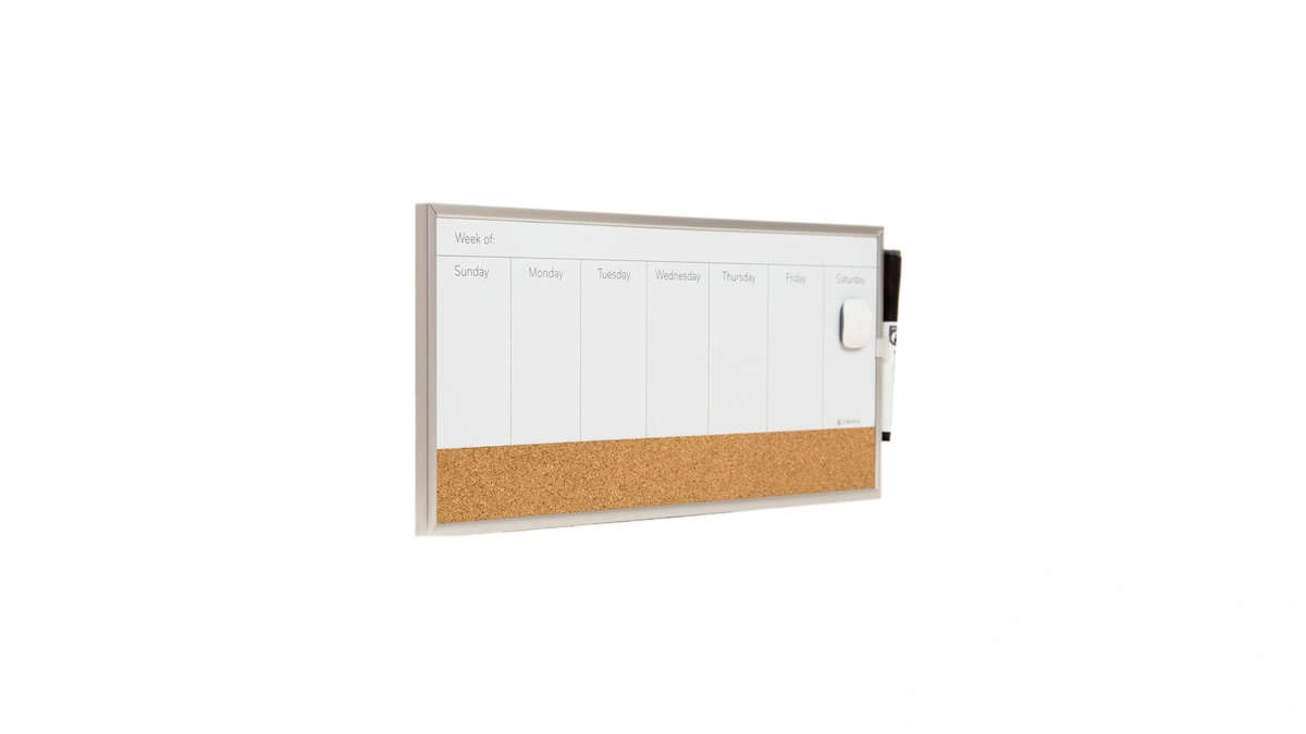 U Brands Magnetic Dry Erase Weekly Calendar White Board With