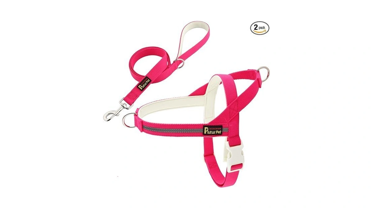 Plutus Pet Cotton Dog Harness And Leash Set, Reflective And