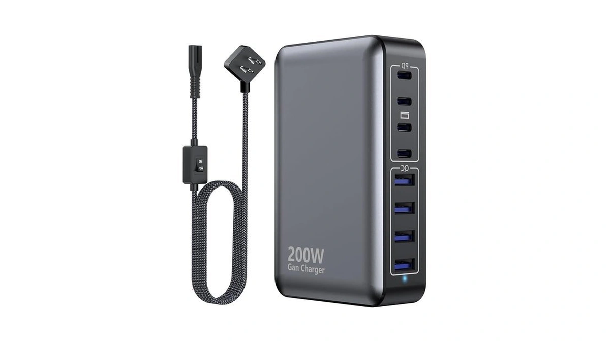 Usb C Charger 200w Charger Block, 8-ports Gan Fast Charging