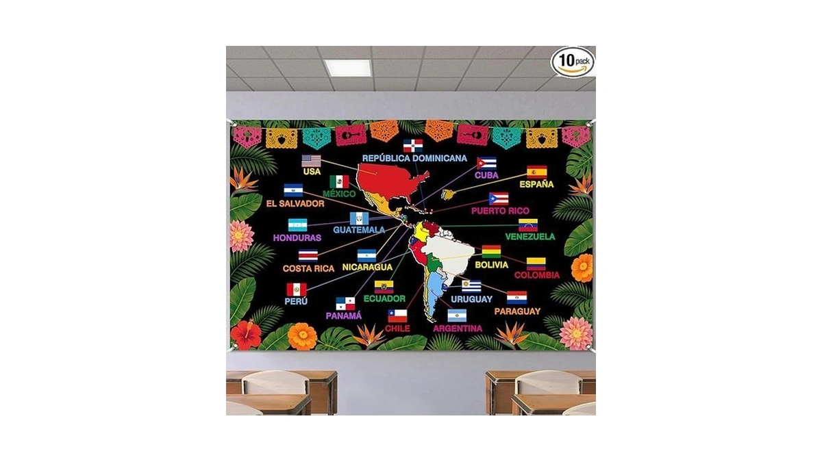 Hispanic Heritage Month Banner Decorations Party Wall Hanging 5.9x3.6ft