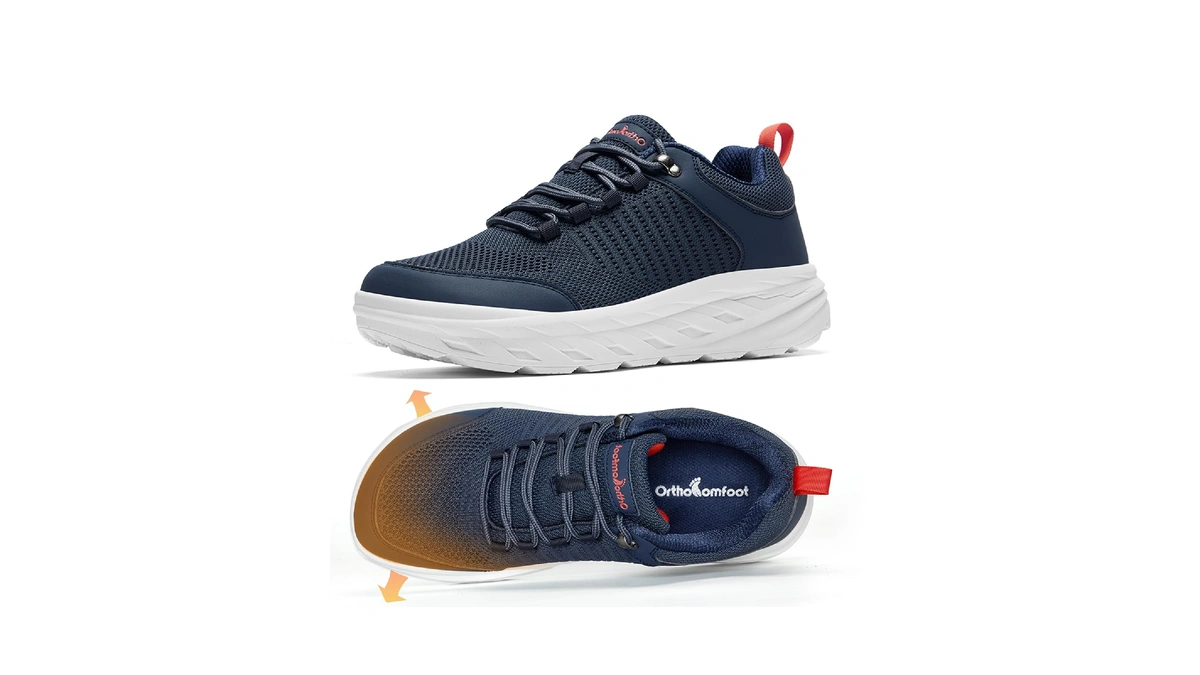 Men Orthopedic Diabetic Wide Walking Shoes Ul...
