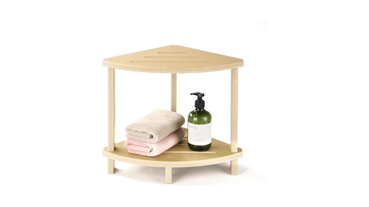 Sweetbin Corner Shower Stool For Inside Shower, 17in Shower Foot