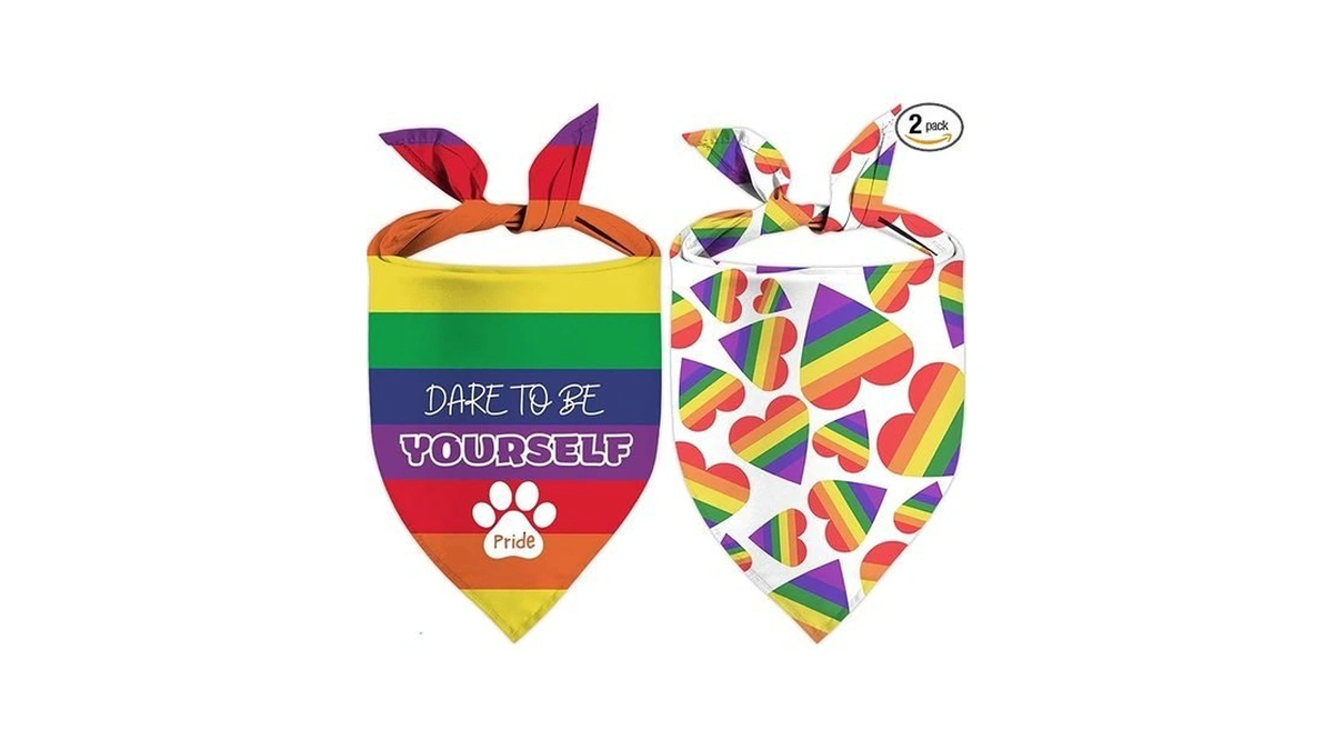 Pride Dog Bandanas, Lgbt+ Rainbow Holiday Party Adjustable Pet Decorations