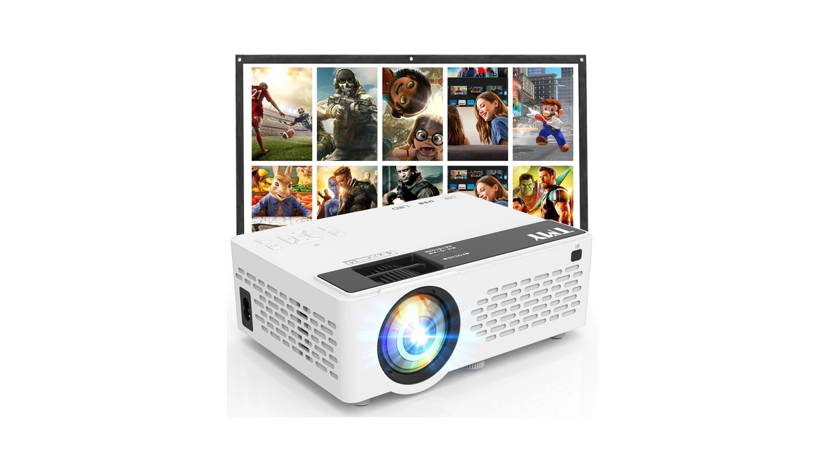 Tmy 1080p Mini Portable Projector, 2-way Bluetooth, With 80in Screen