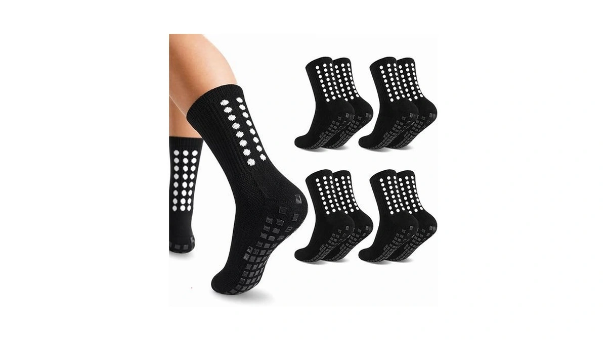 Ku Men's Grip Soccer Socks Cotton For Football Basketball Pilates