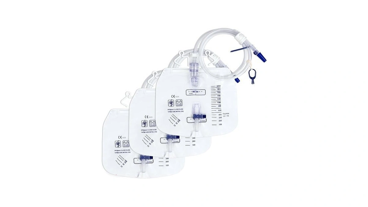 2000ml Sterile Urinary Drainage Bag With Anti-reflux Drip Chamber, 3