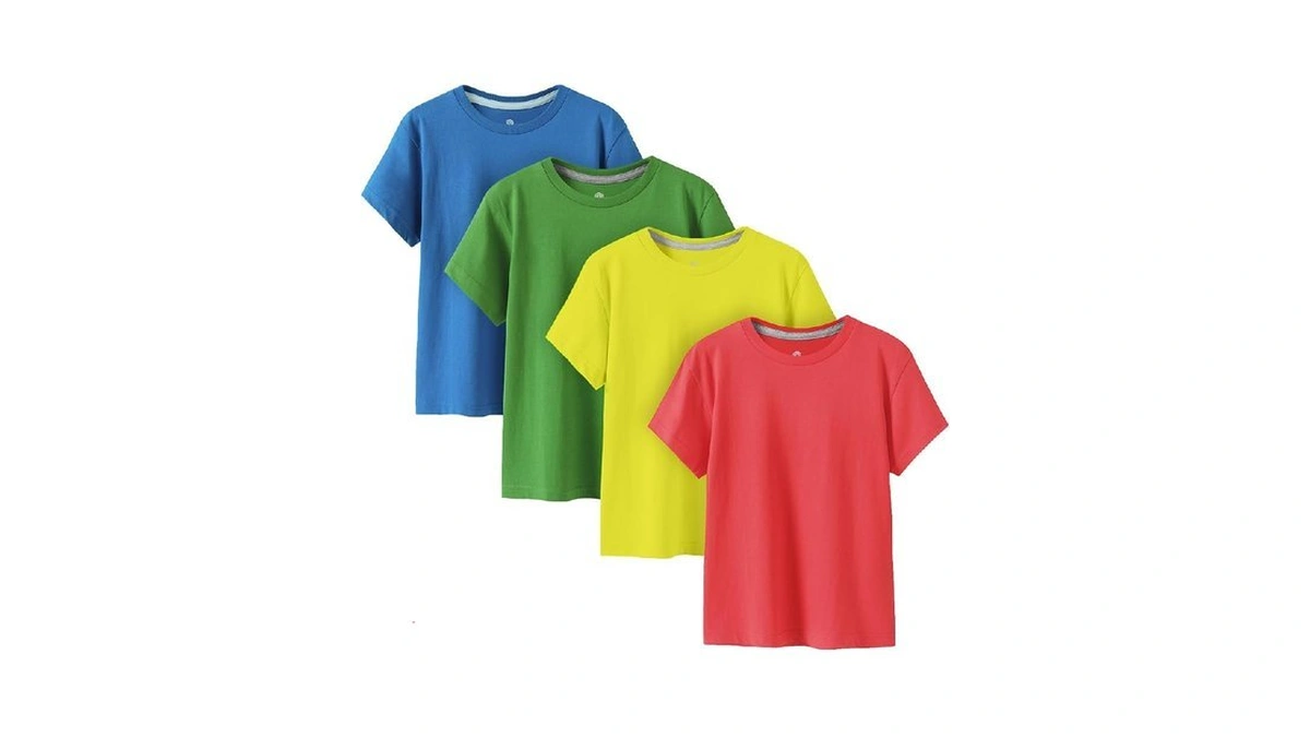 Lapasa Boys Cotton T-shirts 4 Pack Tagless Kids Tees 9-10y