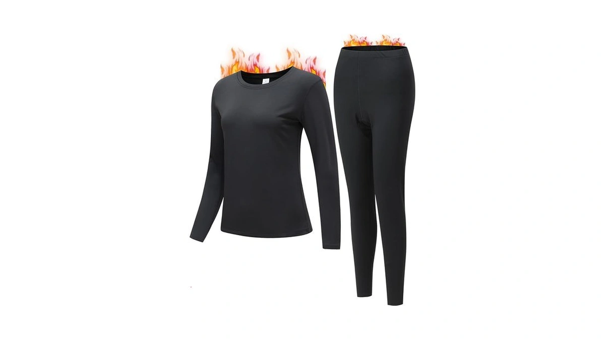 Jzcreater Women Thermal Underwear Set, Long Johns Base Layer Top
