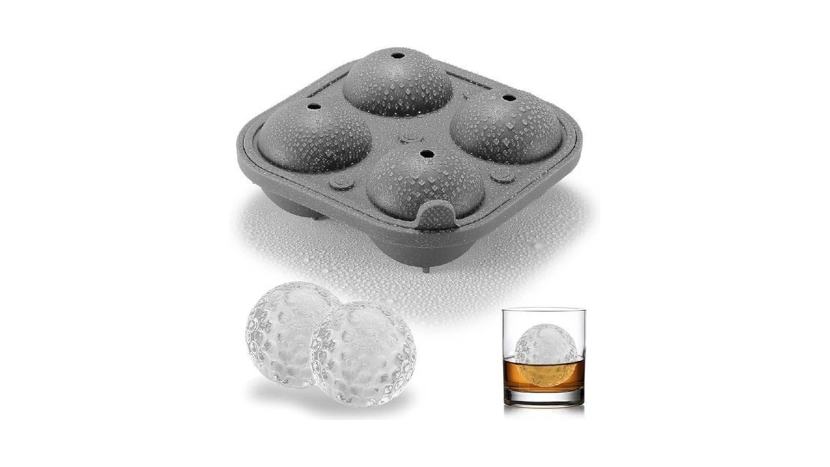 Acookee Golf Ice Cube Trays, 2.5" Large Sphere Round Golf