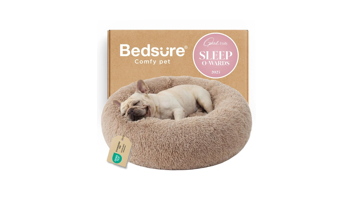 Bedsure Calming Dog Bed Medium Size Dog Donut Washable Pet