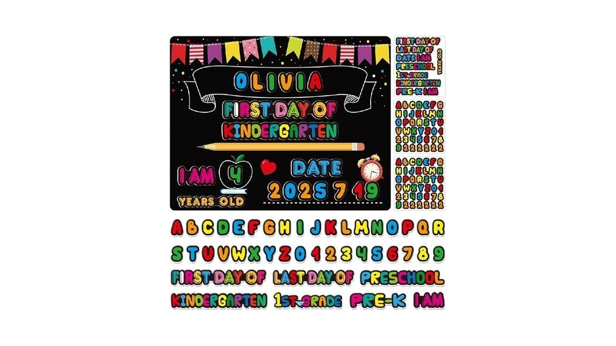 Petcee First Day Of School Sign With Diy Letters Stickers