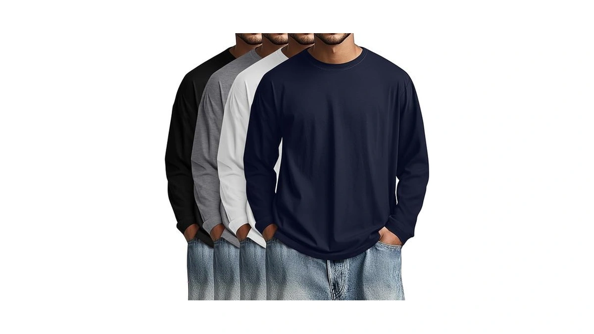 August Alley 4 Pack Big Tall Cotton Tees, 4-color Set,