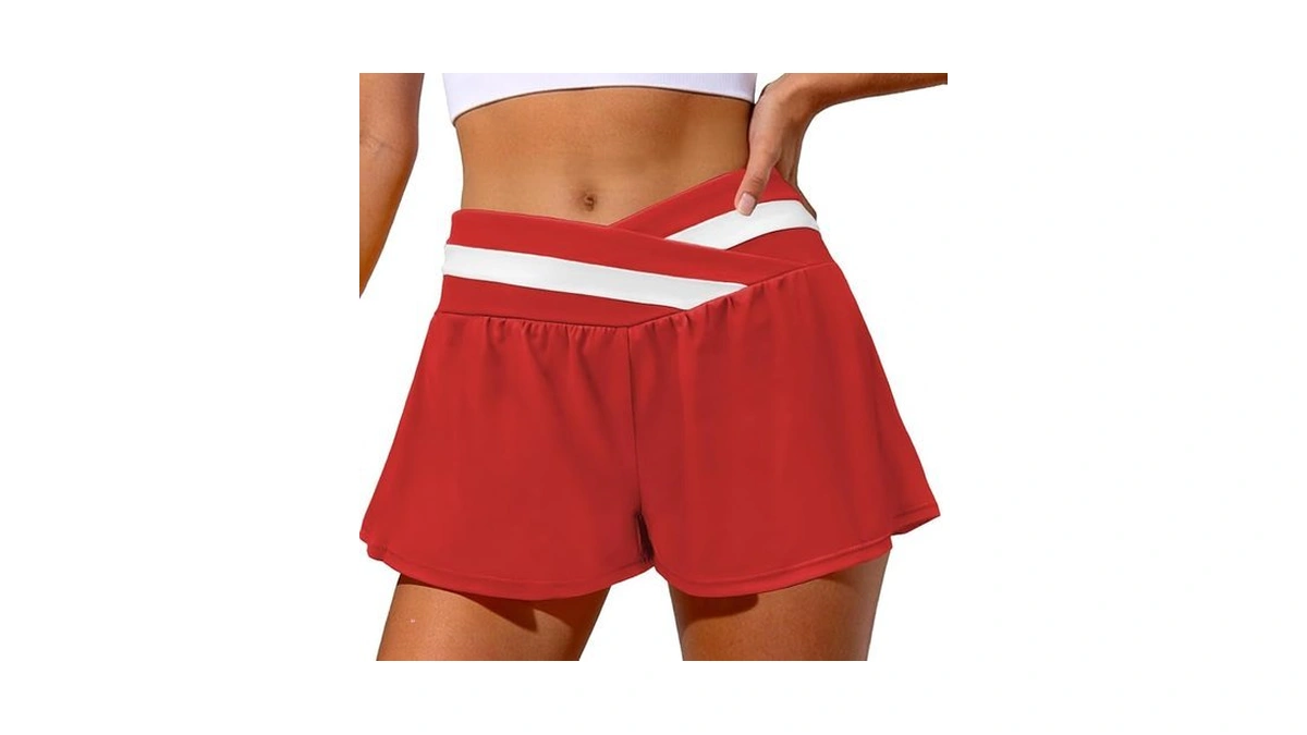 2 In 1 Flowy Shorts For Women High Waisted Crossover