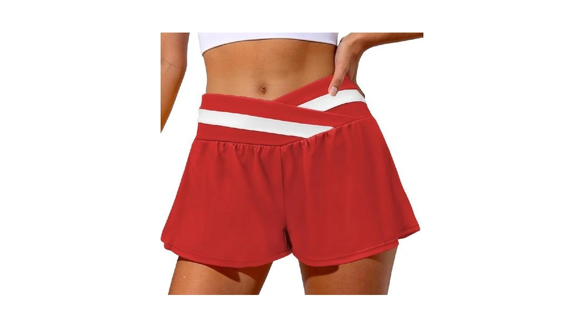 2 In 1 Flowy Shorts For Women High Waisted Crossover