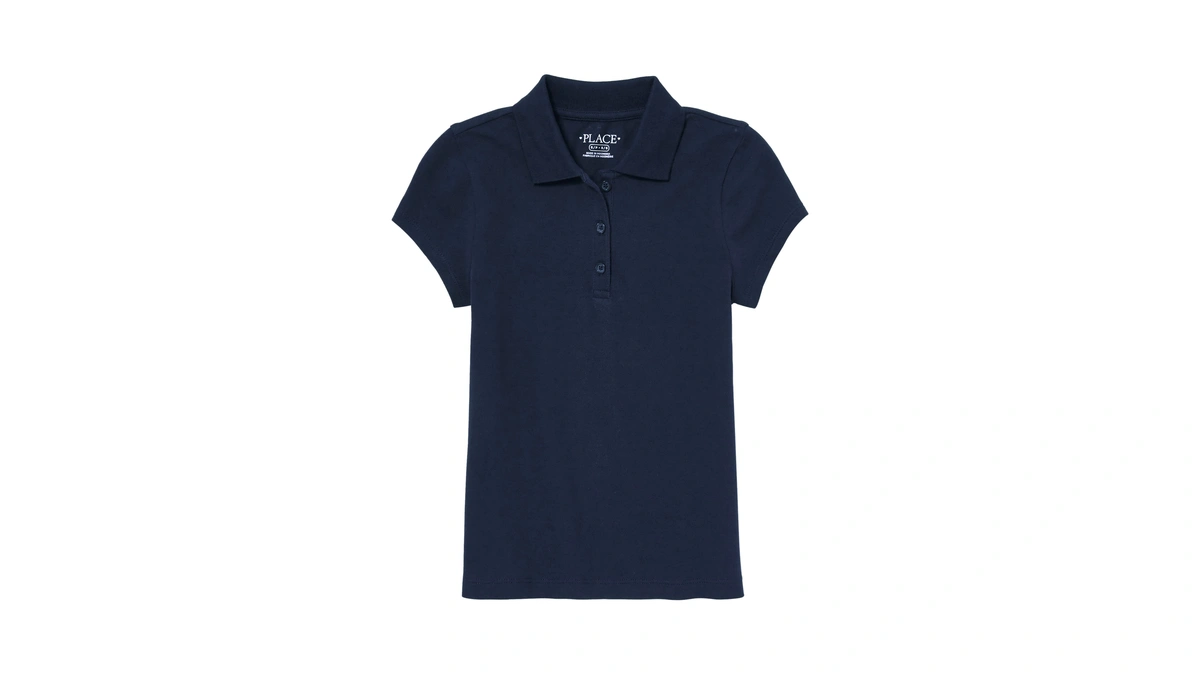 The Children's Place Girl's Short Sleeve Pique Polo, Tidal, X-large