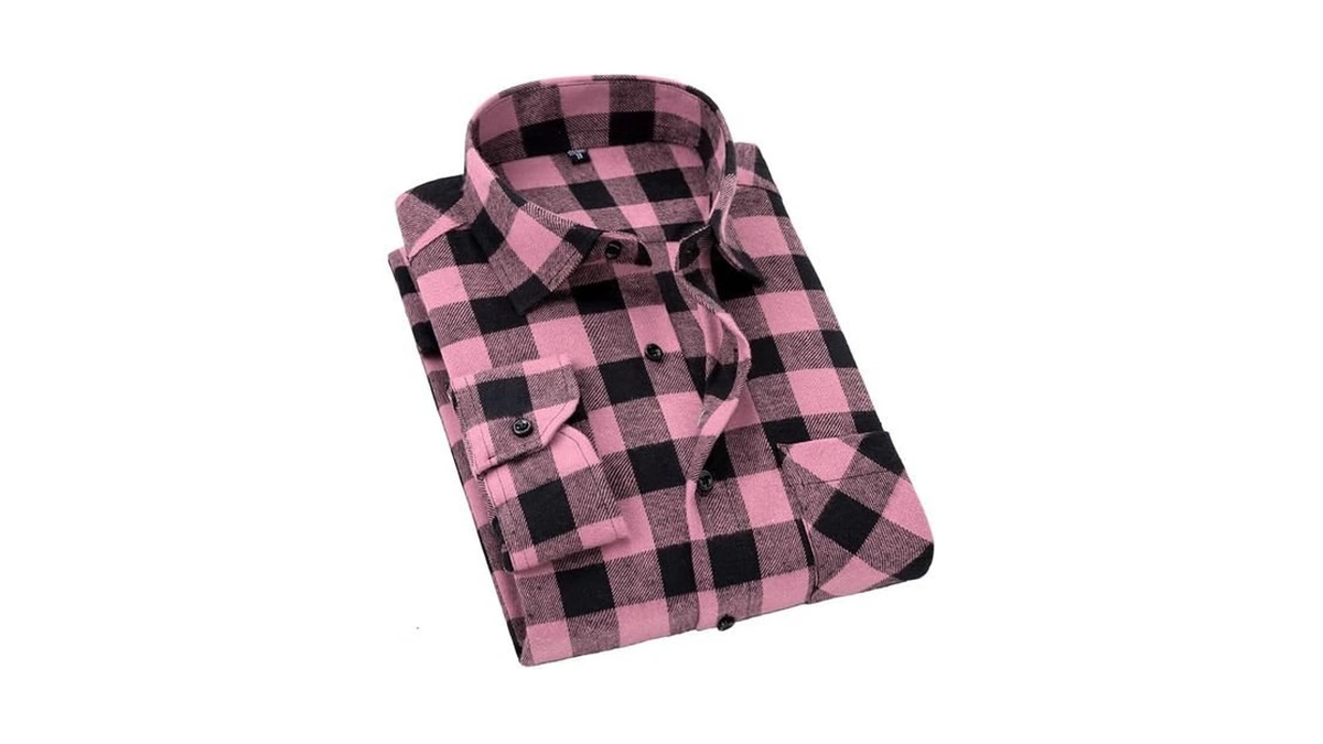 Cromoncent Men's Casual Plaid Flannel Long Sleeve Button Down Shirts,
