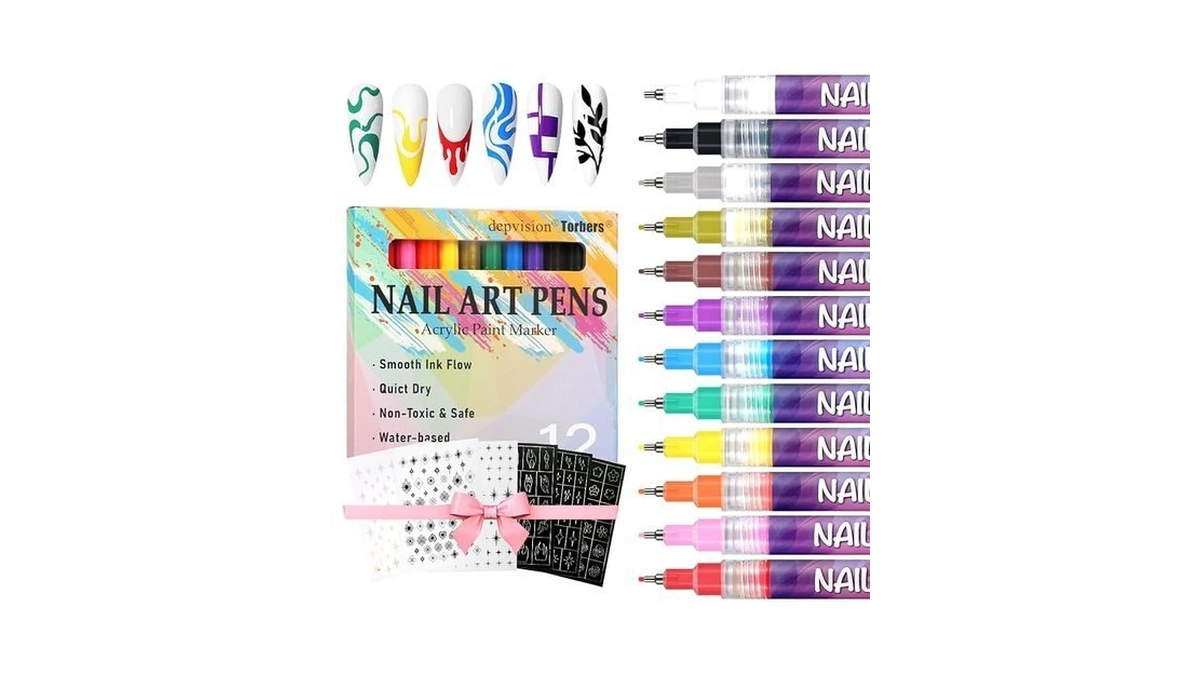 Nail Art Markers Set Nail Art Pens Kit 12 Colors