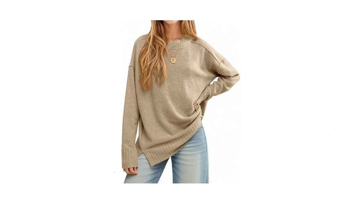 Cicy Bell Women's Oversized Sweater Crewneck Long Sleeve Knit Pullover