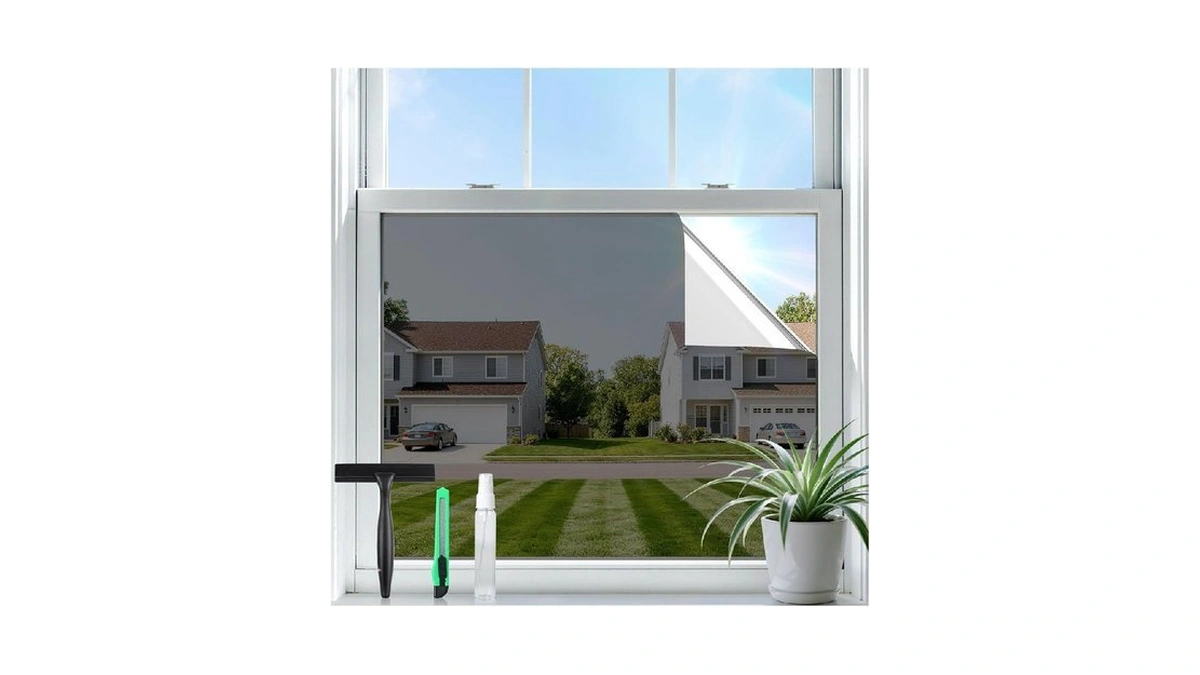 Rabbitgoo Window Tint For Home With Tools, Black Silver, 17.5"