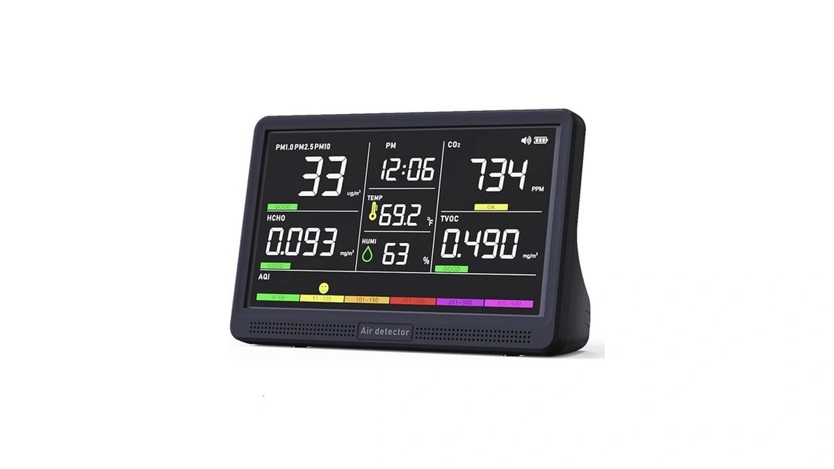 Aqitech Professional Indoor Air Quality Monitor With 7x Aqi Beep