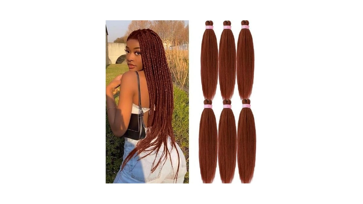 Mychanson Ginger Braiding Hair 26 Inch 6 Packs Prestretched Braiding