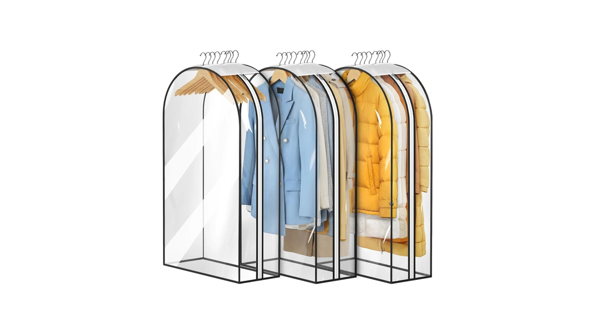 Misslo 10" Gusseted All Clear Garment Bags For Hanging Clothes