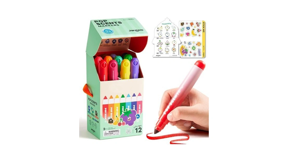 Jar Melo Scented Washable Markers For Kids Ages 4-8, 12