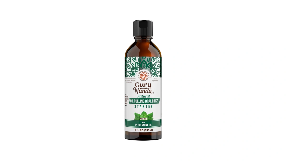 Gurunanda Starter Pulling Oil Mouthwash For Natural Teeth Whitening, Coconut