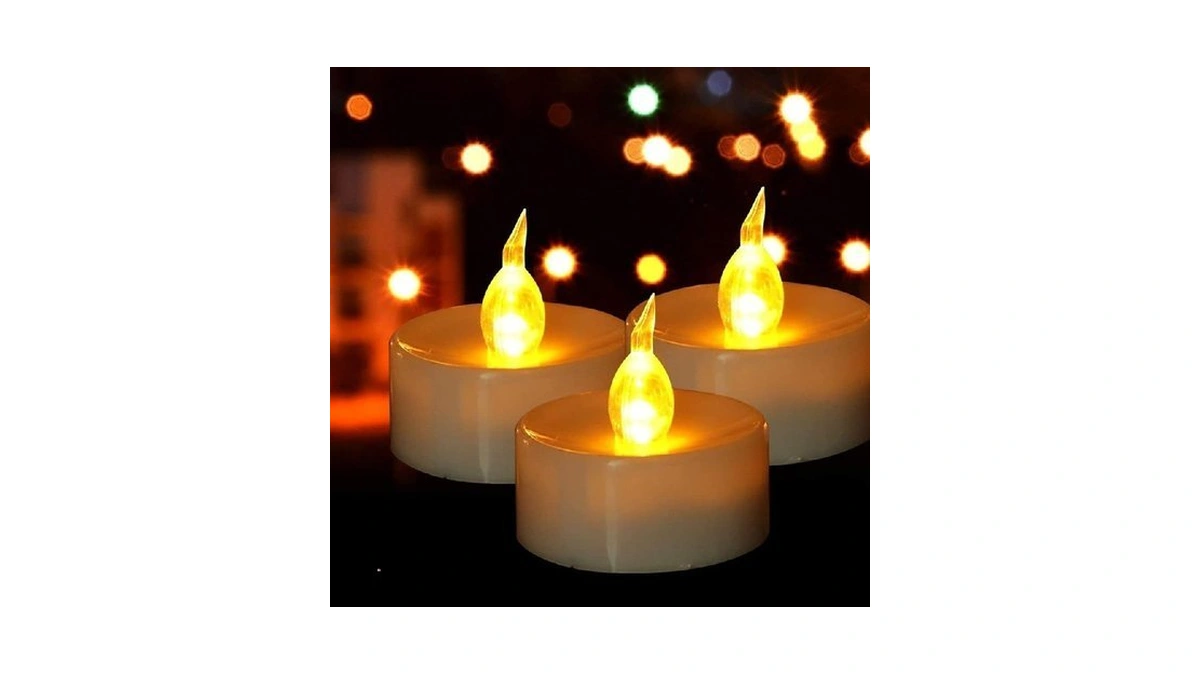 Battery Operated Flameless Led Tea Lights Canadles 24 Pack Warm